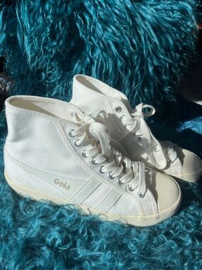 Gola White High-Top Canvas Sneakers
